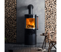 Печь K900, низкая, черная, кожаная ручка (Keddy)