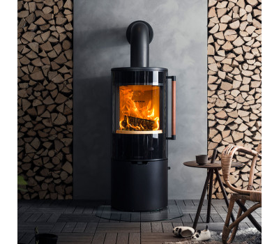 Печь K900, низкая, черная, кожаная ручка (Keddy)