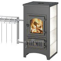 Печь-камин Везувий ПК-01 (270) с плитой и Т/О (бежевый) Печь-камин Везувий ПК-01 (270) с плитой и Т/О (бежевый)